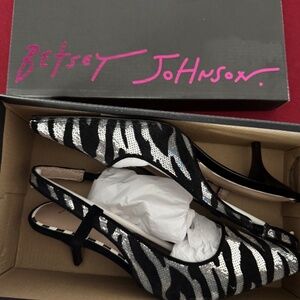 Kate Spade zebra print kitten heel